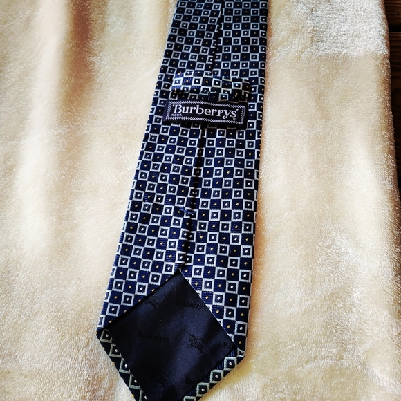 Men's Geometrical Burberry Vtg Tie - Picture 1 of 10